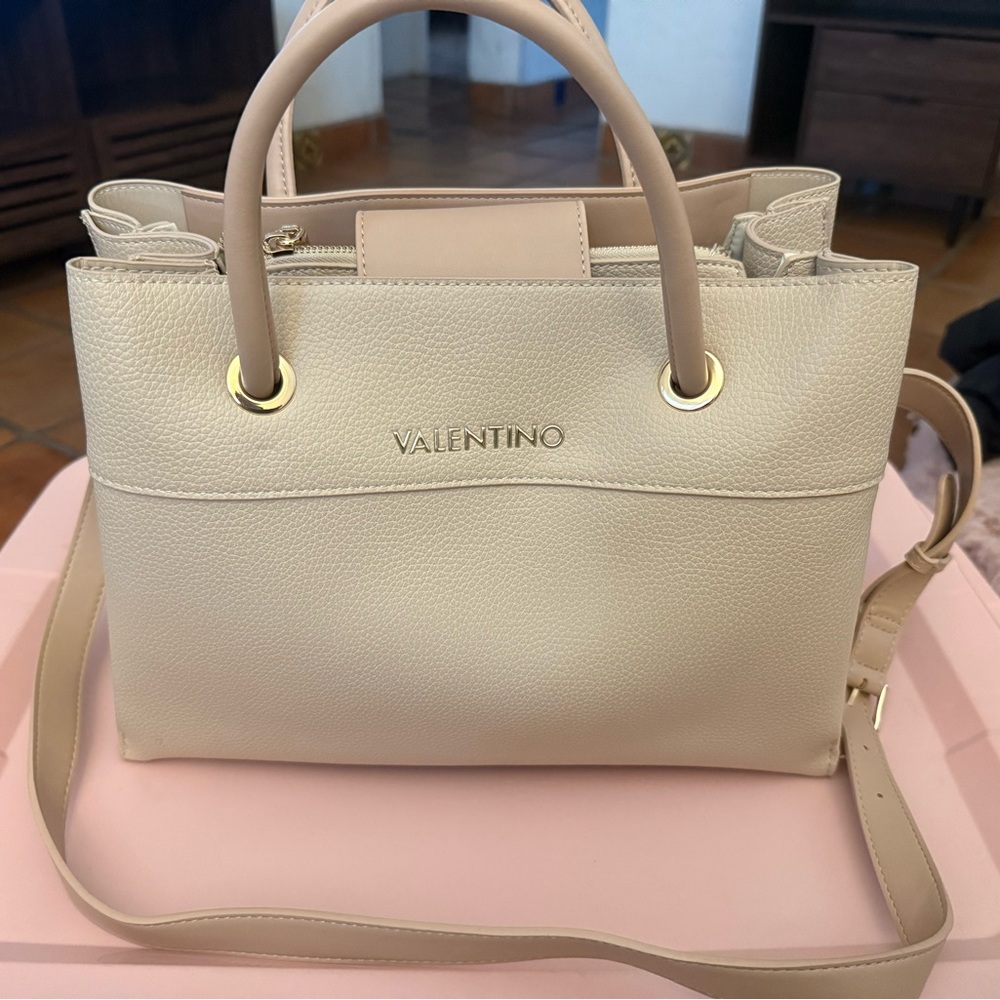 Valentino Beige Alexia Leather Bag
